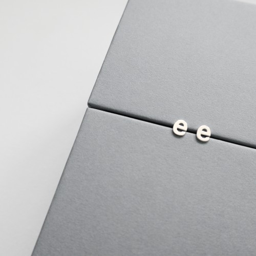 019| Silver Letter E Earrings